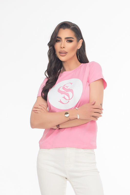 Тениска "Sara Sweidan Cyrcle" Pink