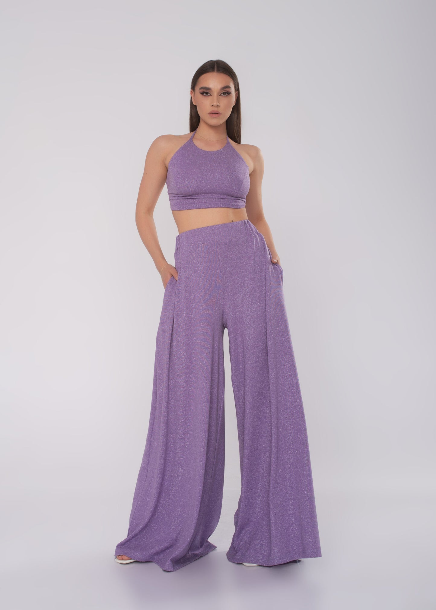 Разкроен Панталон “Purple Glitter”